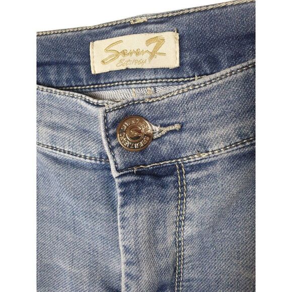Seven7 Women's Mid Rise Easy Fit Straight Leg Denim Cropped Jeans Size 10 - Picture 5 of 6